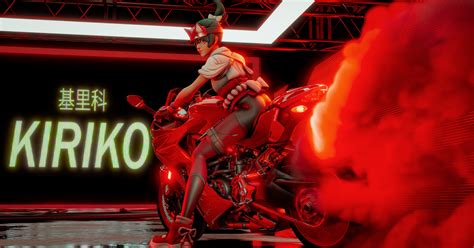kemono kiriko|kiriko, furry, blender / Kiriko and her bike .